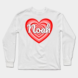 I Love Noah Heart Funny Noah Name Noah Gift Long Sleeve T-Shirt